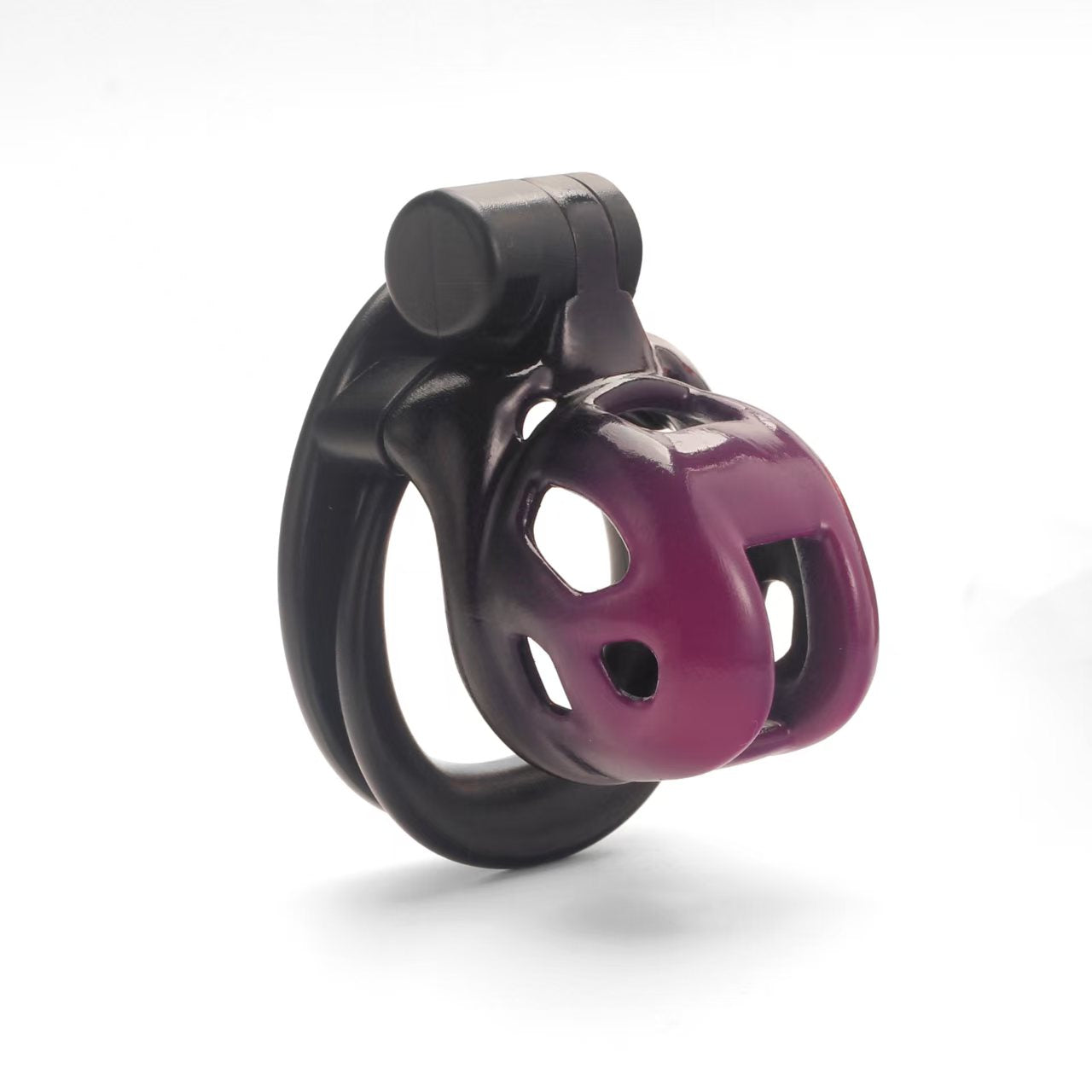 Gradation Black Purple Cobra Chastity Cage Chastitycage.cc