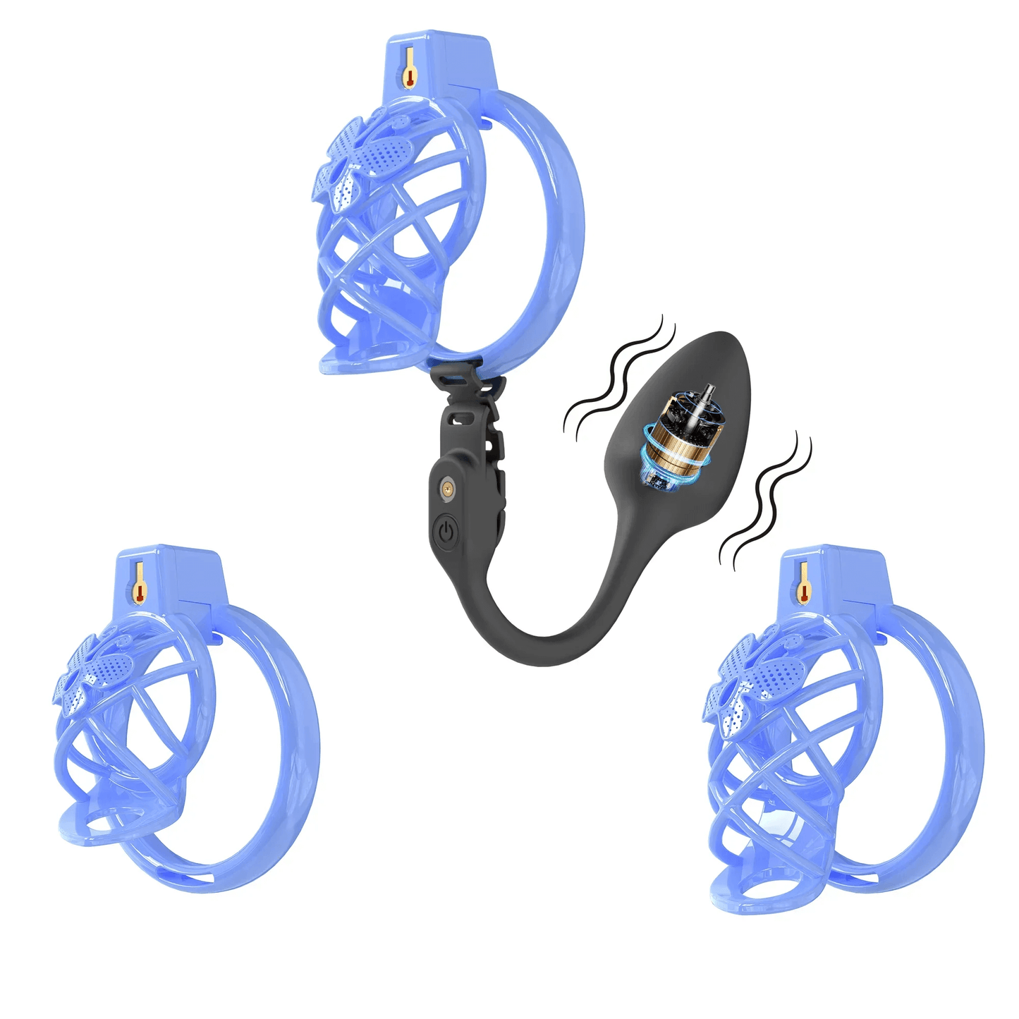 High Heel Cage with Electric Anal Plug Chastitycage.cc