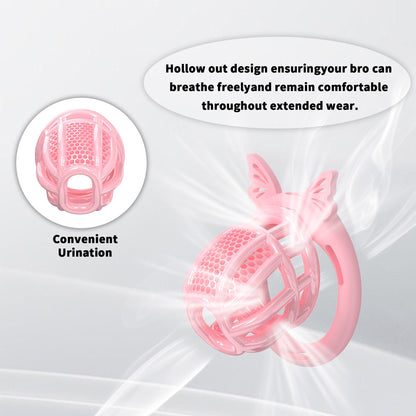 Honeycomb Invisible Chastity Cage With 4 Silicone Rings Chastitycage.cc