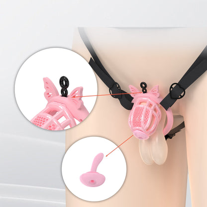 Honeycomb Invisible Chastity Cage With 4 Silicone Rings Chastitycage.cc