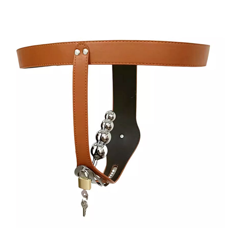 Leather Lockable Chastity Belt for Female Chastitycage.cc