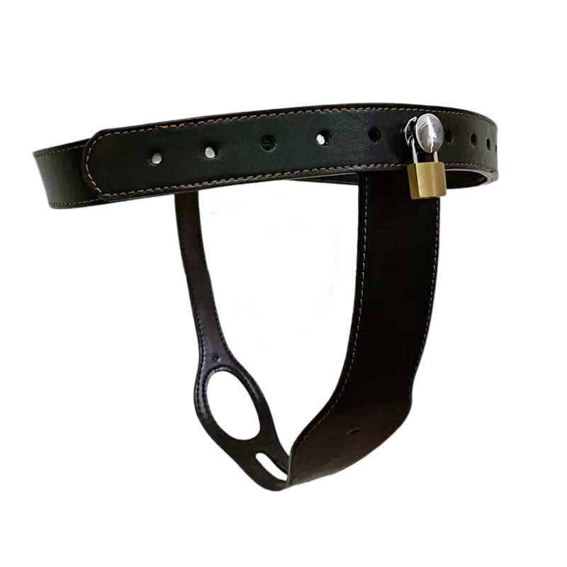 Leather Lockable Chastity Belt for Female Chastitycage.cc