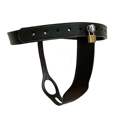 Leather Lockable Chastity Belt for Female Chastitycage.cc