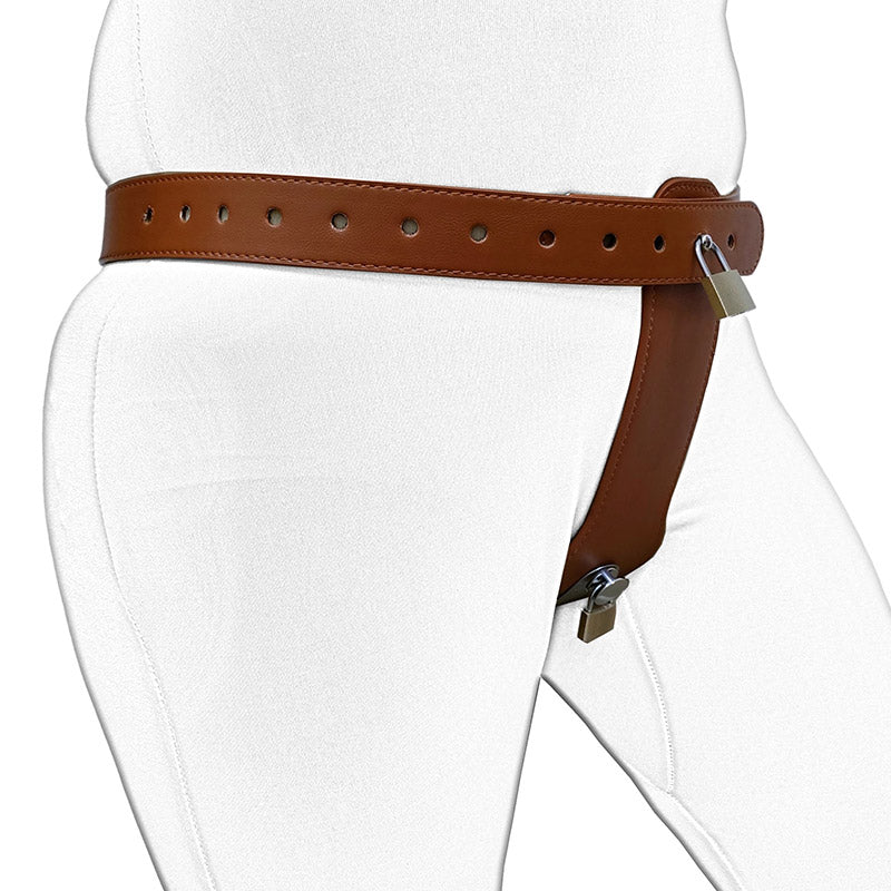 Leather Lockable Chastity Belt for Female Chastitycage.cc