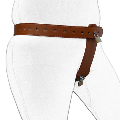 Leather Lockable Chastity Belt for Female Chastitycage.cc