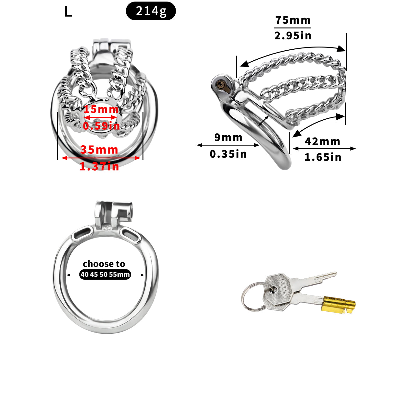Locktober Chainmail Steel Chastity Lock Chastitycage.cc