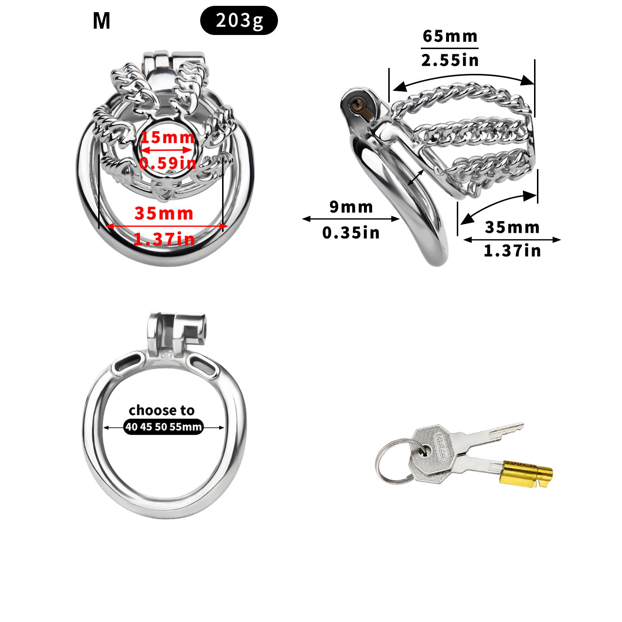 Locktober Chainmail Steel Chastity Lock Chastitycage.cc