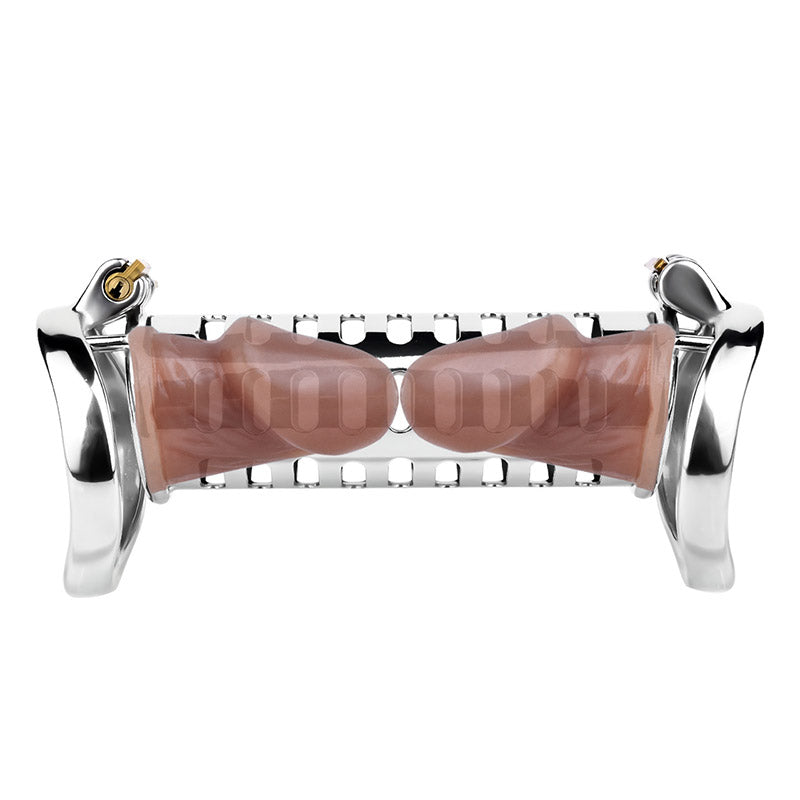 Metal Double Ended Cock Cage Chastitycage.cc