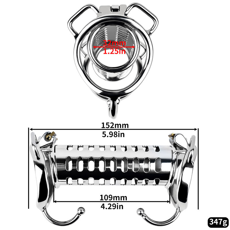 Metal Double Ended Cock Cage Chastitycage.cc
