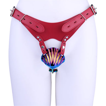 Metal Shell Shaped Chastity Belt Invisible Chastitycage.cc