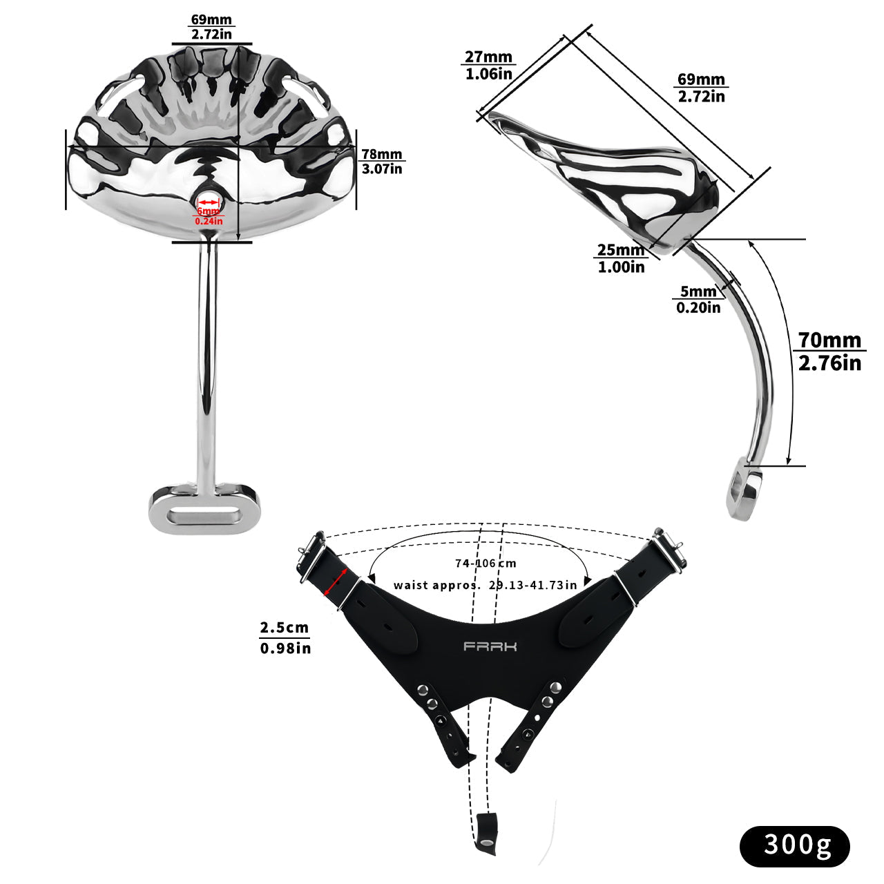 Metal Shell Shaped Chastity Belt Invisible Chastitycage.cc
