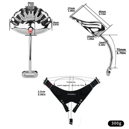 Metal Shell Shaped Chastity Belt Invisible Chastitycage.cc