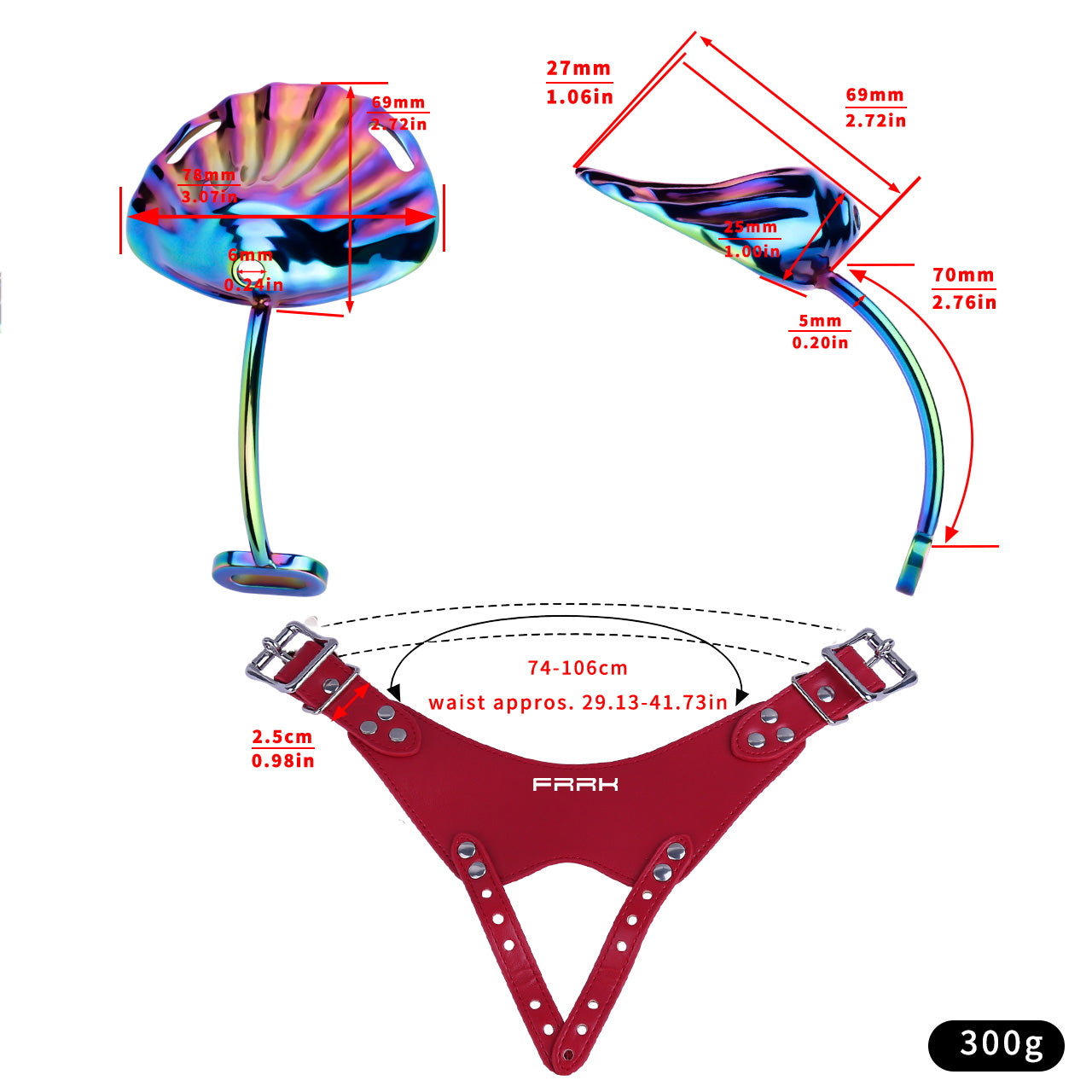 Metal Shell Shaped Chastity Belt Invisible Chastitycage.cc