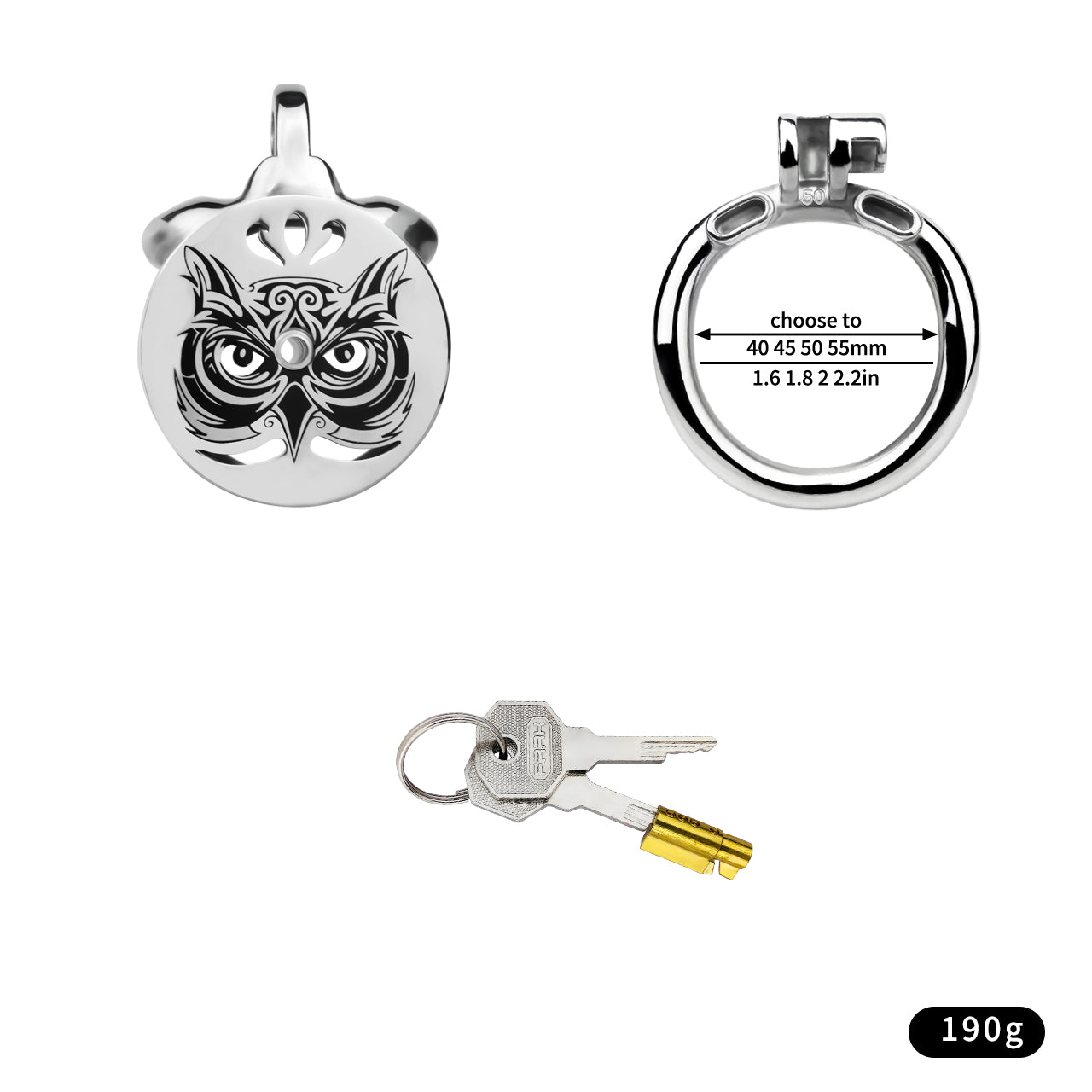 Owl Flat Chastity Cage