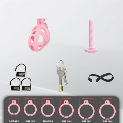 Pearlescent Pink Cobra Soft Silicone Chastity Cage Chastitycage.cc