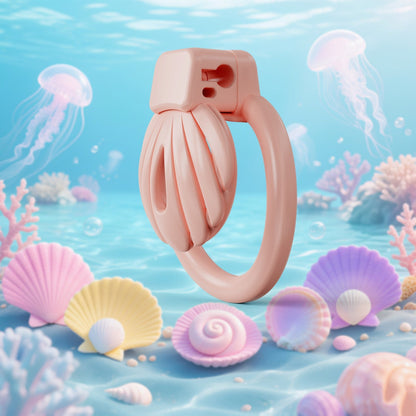 Pink Shell Chastity Cage Chastitycage.cc