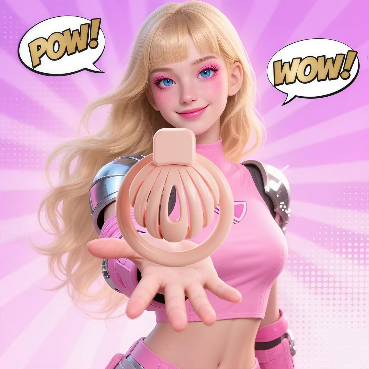 Pink Shell Chastity Cage Chastitycage.cc