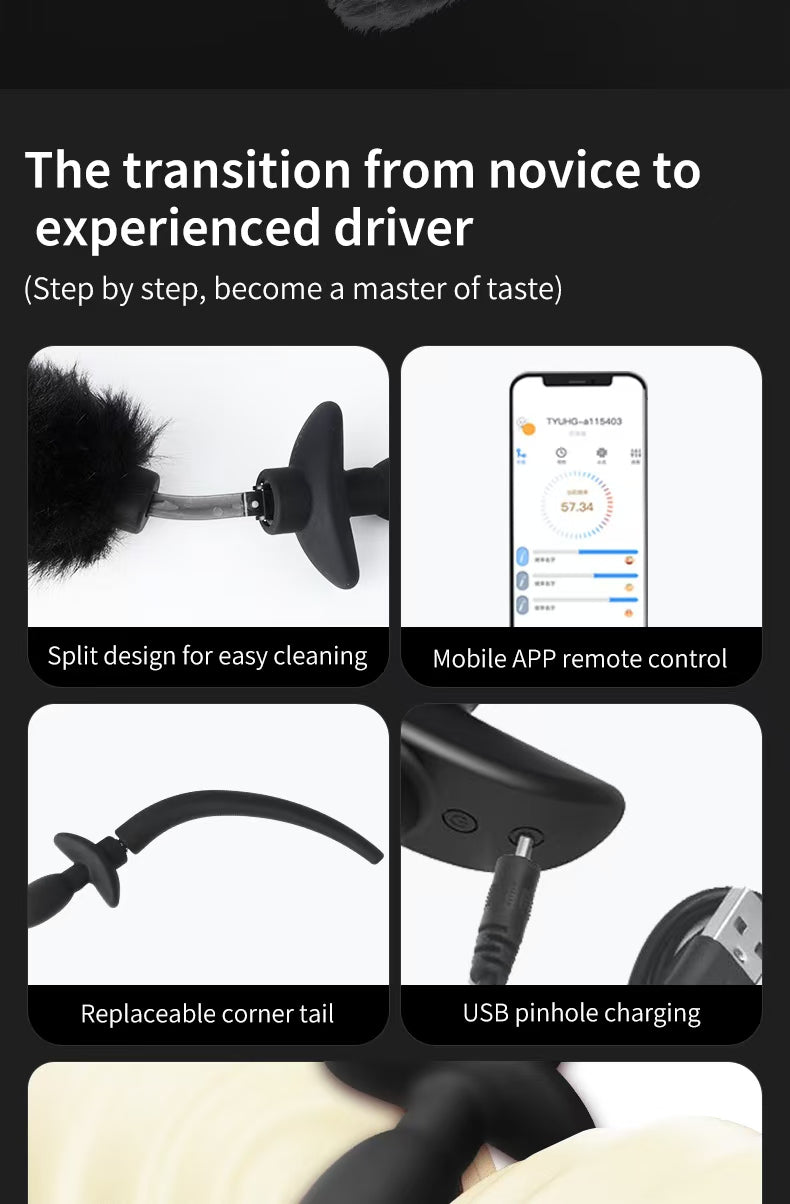 Shake Tail Shock Butt Plug App Controlled Remotely Chastitycage.cc