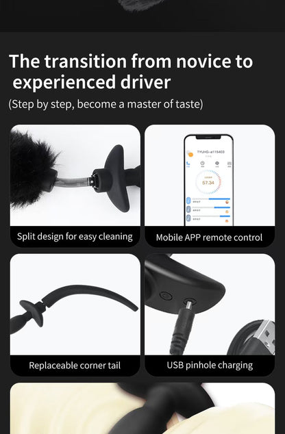 Shake Tail Shock Butt Plug App Controlled Remotely Chastitycage.cc
