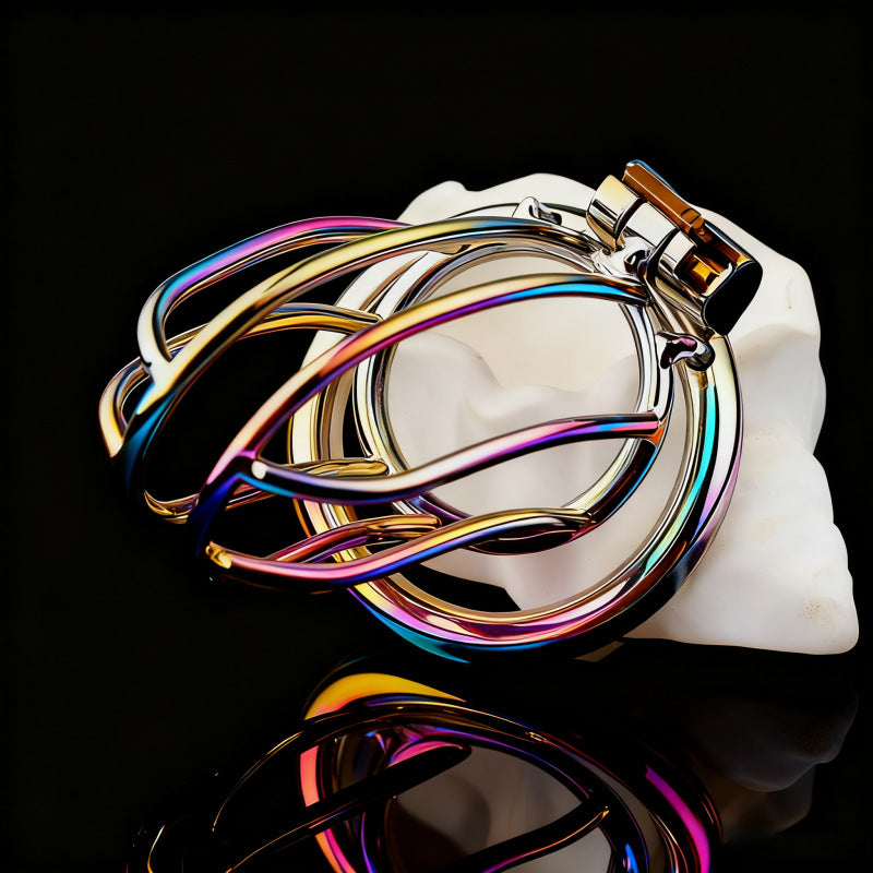 Rainbow Small Banana Chastity Cage Chastitycage.cc