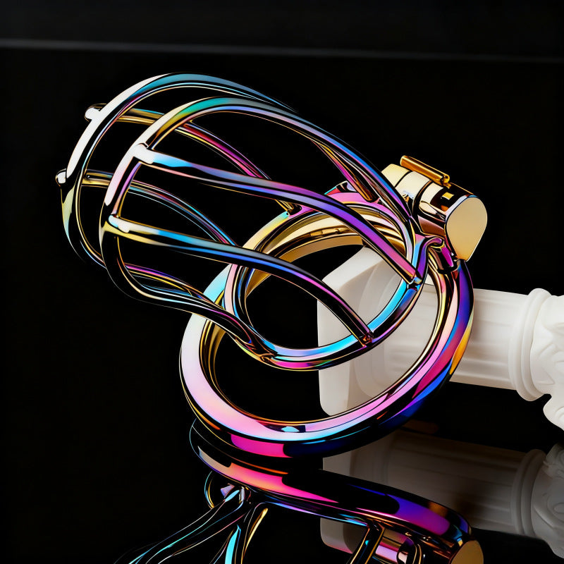 Rainbow Small Banana Chastity Cage Chastitycage.cc