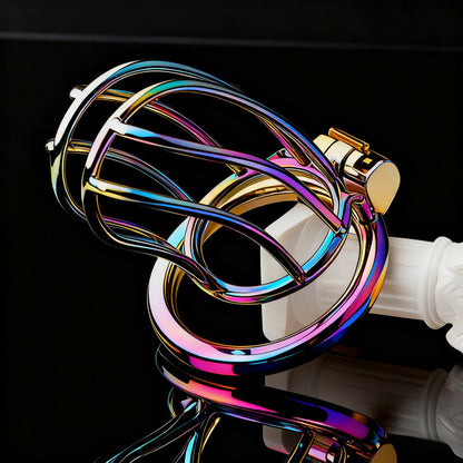 Rainbow Small Banana Chastity Cage Chastitycage.cc