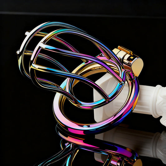 Rainbow Small Banana Chastity Cage Chastitycage.cc