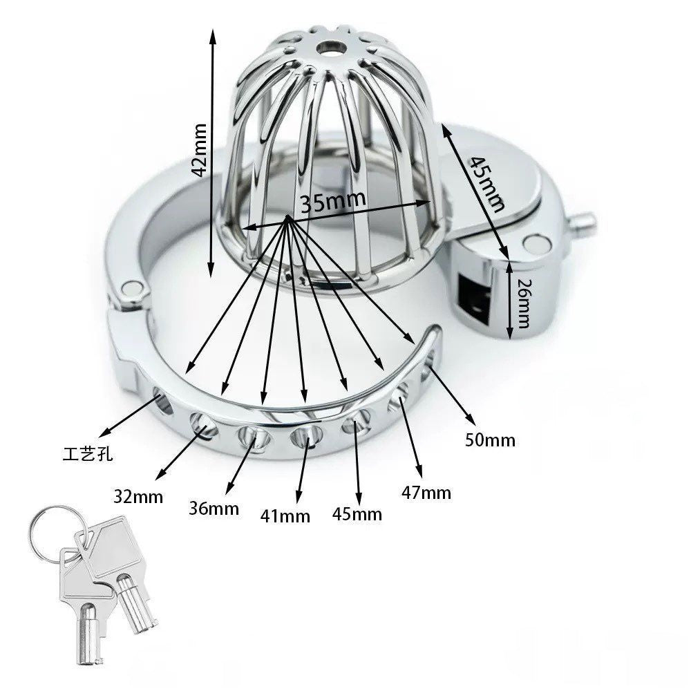 BDSM Adjustable Metal Chastity Cage 01