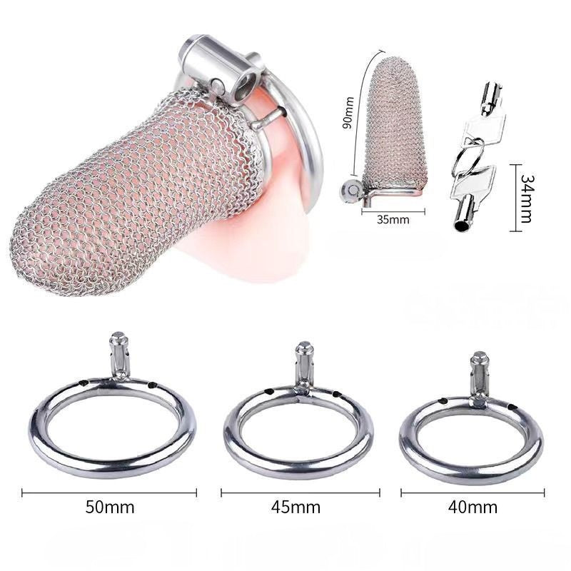 BDSM Metal Mesh Chastity Cage