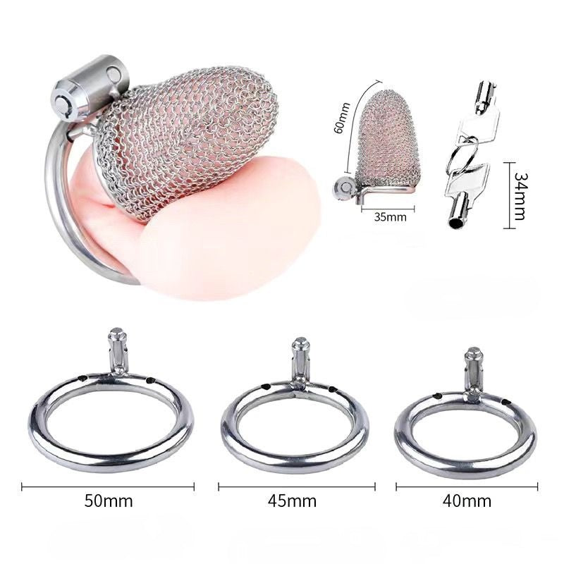 BDSM Metal Mesh Chastity Cage