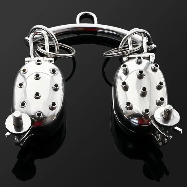 Evil Shells Stainless Steel Ball Stretcher Chastitycage.cc