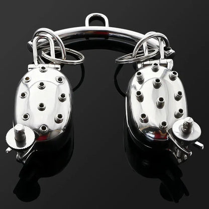Evil Shells Stainless Steel Ball Stretcher Chastitycage.cc