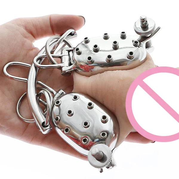 Evil Shells Stainless Steel Ball Stretcher Chastitycage.cc