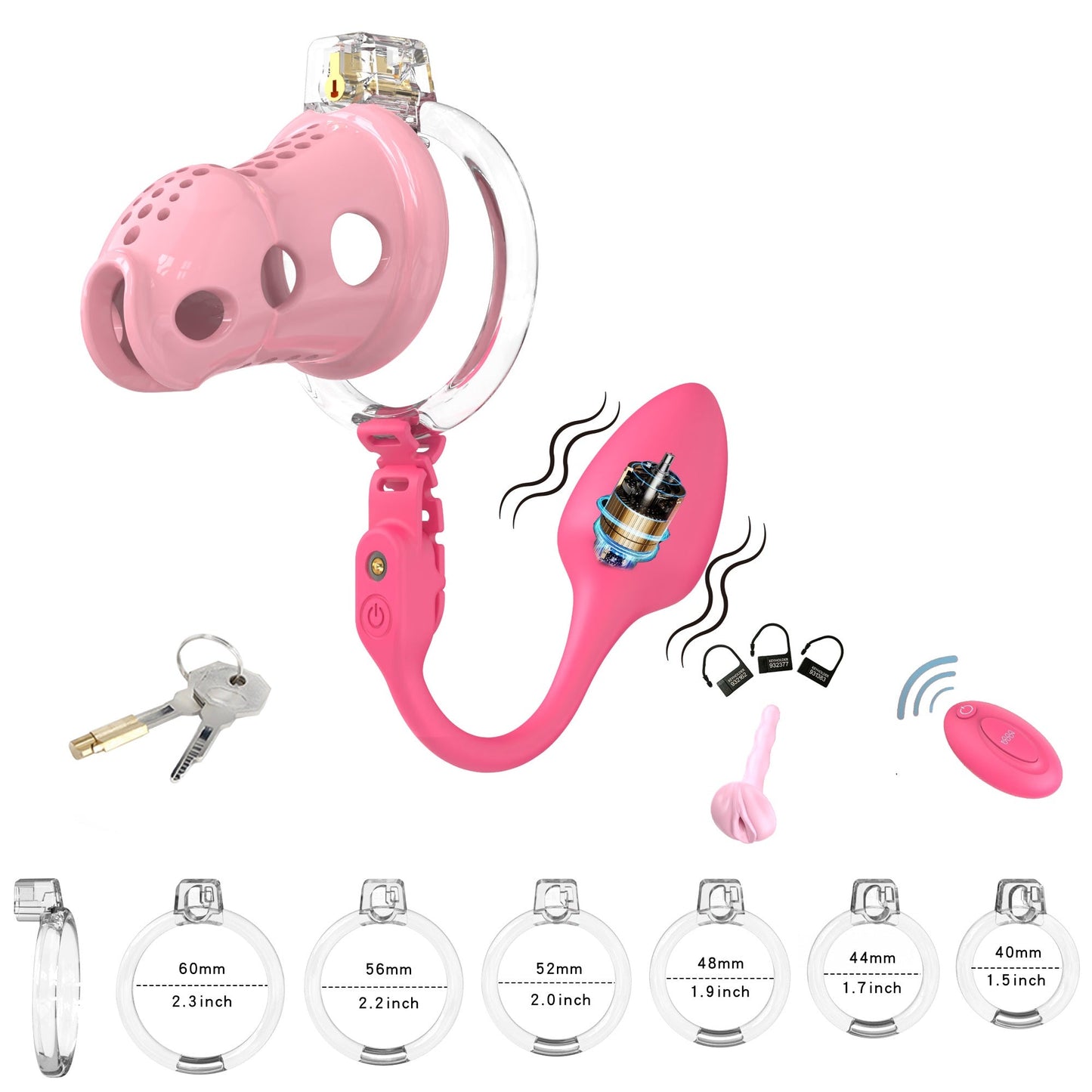 Silicone Chastity Cage With Remote Control Anal Plug Chastitycage.cc