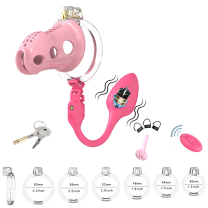 Silicone Chastity Cage With Remote Control Anal Plug Chastitycage.cc