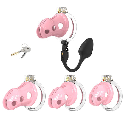 Silicone Chastity Cage With Remote Control Anal Plug Chastitycage.cc