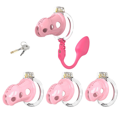 Silicone Chastity Cage With Remote Control Anal Plug Chastitycage.cc