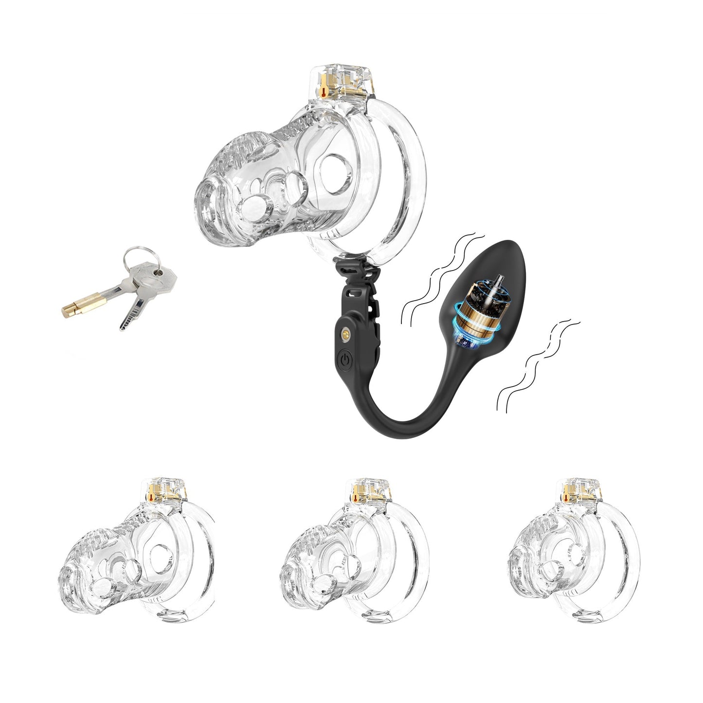 Silicone Chastity Cage With Remote Control Anal Plug Chastitycage.cc