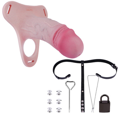 Silicone Real Dildo Wearable Chastity Device Chastitycage.cc