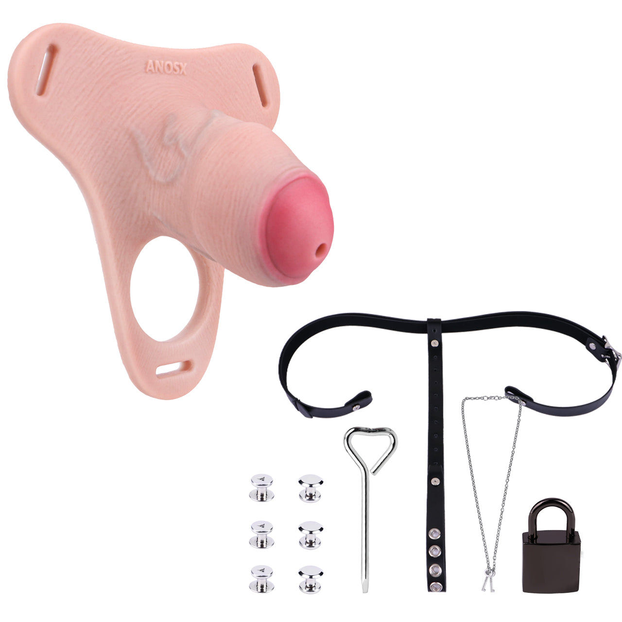 Silicone Real Dildo Wearable Chastity Device Chastitycage.cc