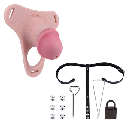 Silicone Real Dildo Wearable Chastity Device Chastitycage.cc