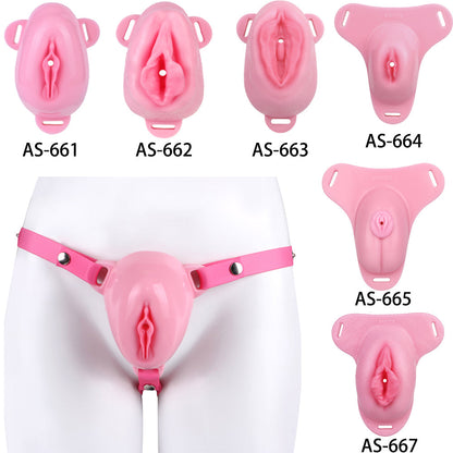 Sissy Silicone Chastity Cage with Belt Chastitycage.cc