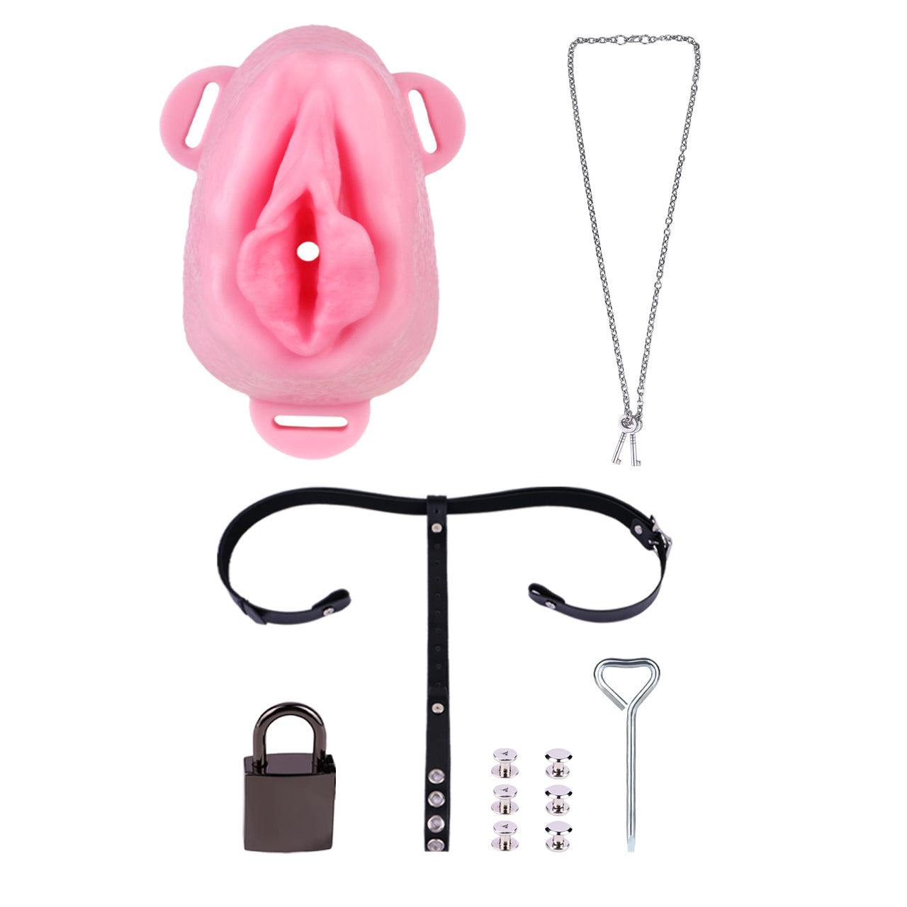 Sissy Silicone Chastity Cage with Belt Chastitycage.cc