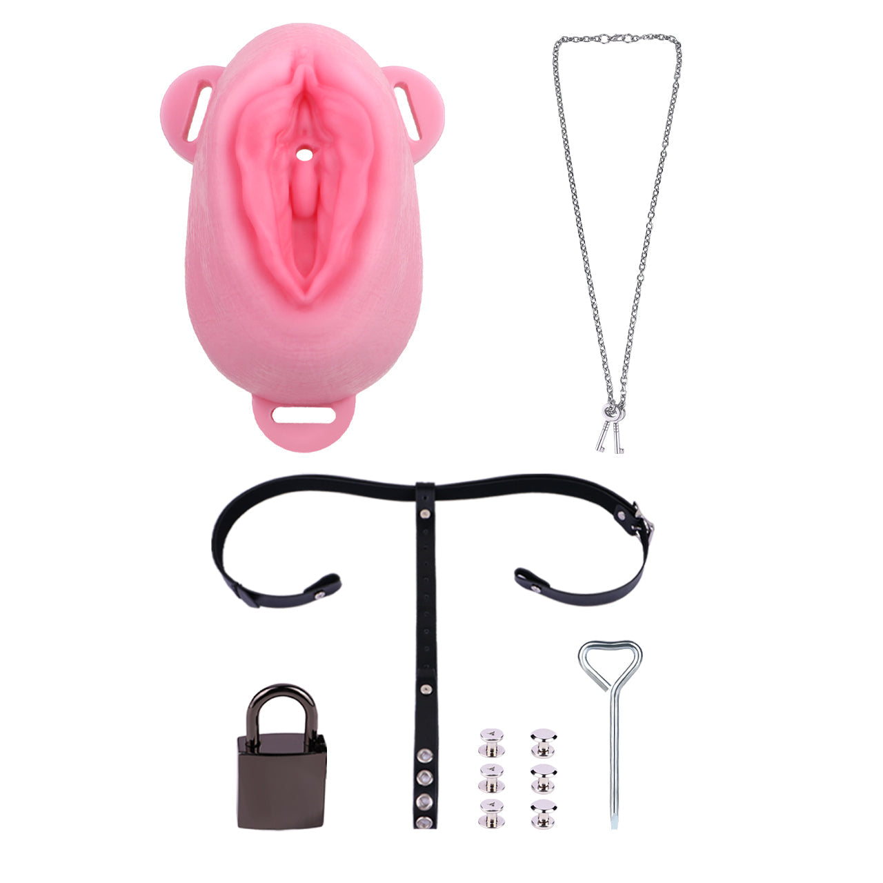 Sissy Silicone Chastity Cage with Belt Chastitycage.cc