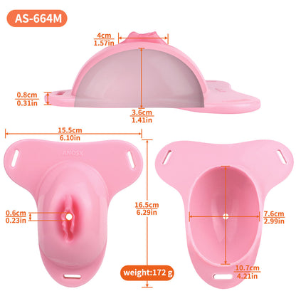 Sissy Silicone Chastity Cage with Belt Chastitycage.cc