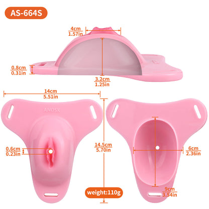Sissy Silicone Chastity Cage with Belt Chastitycage.cc