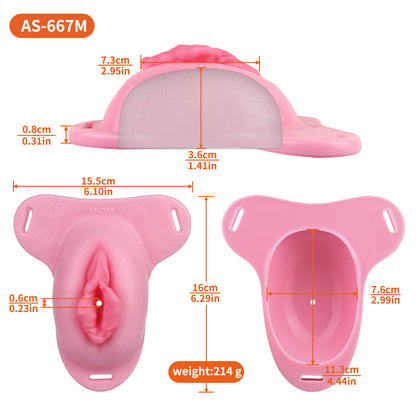 Sissy Silicone Chastity Cage with Belt Chastitycage.cc
