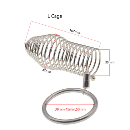 Stainless Steel Threaded Penis Sleeve With Ring Chastitycage.cc