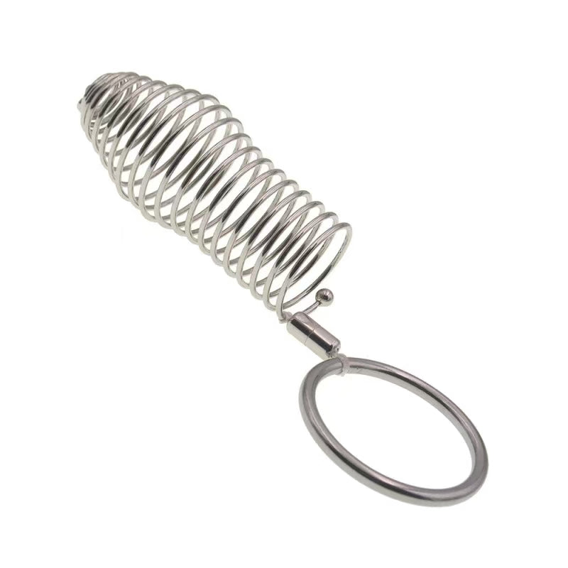 Stainless Steel Threaded Penis Sleeve With Ring Chastitycage.cc