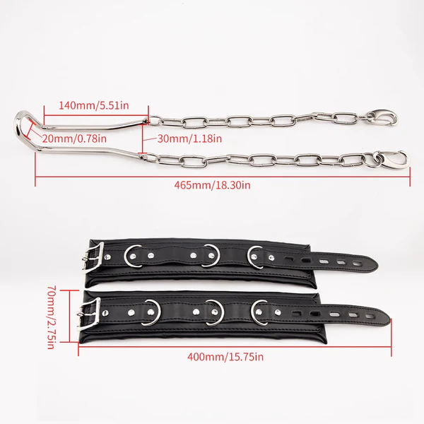 Stainless Steels Humbler with Detachable Ankle Cuffs Chastitycage.cc